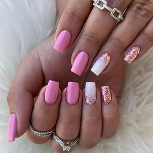 Pink Love Artificial Nails