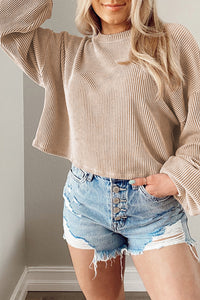Gray Corded Casual Top