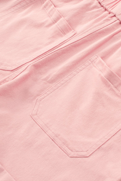 Pink Pocketed Denim Romper