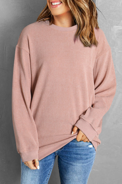 Pink Ribbed Pullover