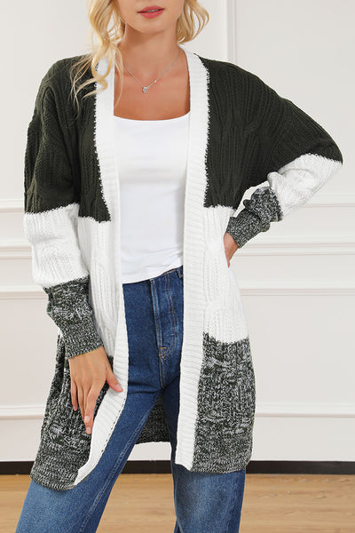 Color Block Cable Cardigan