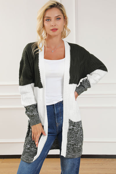 Color Block Cable Cardigan