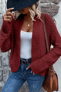 Red Open Cardigan