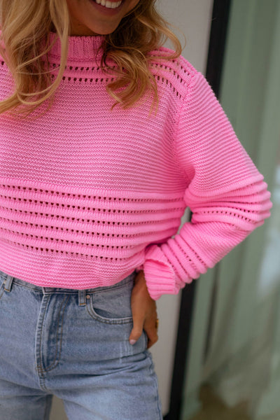 Pink Mock Neck Sweater
