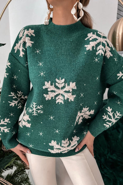 Green Christmas Snowflake Sweater