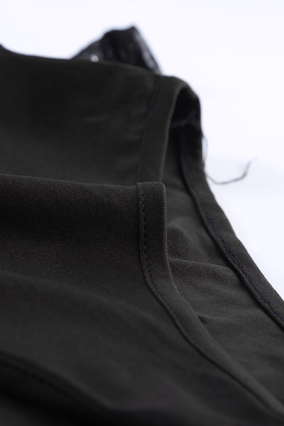 Black Mesh Studded Bodysuit