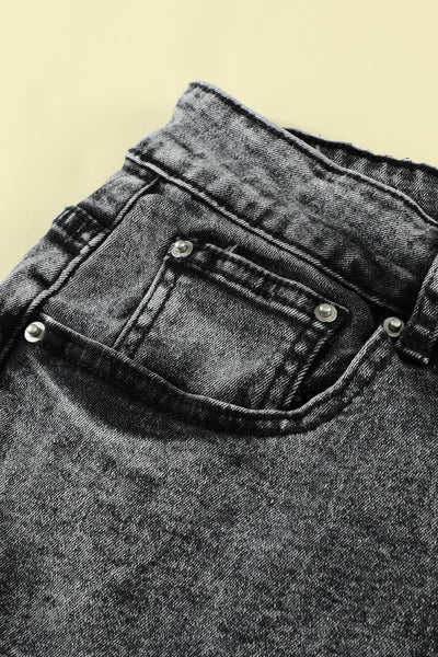 Black Slit Flare Jeans