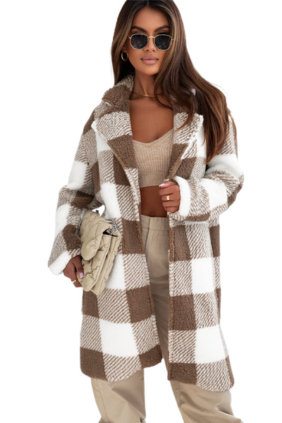 Brown Plaid Long Coat