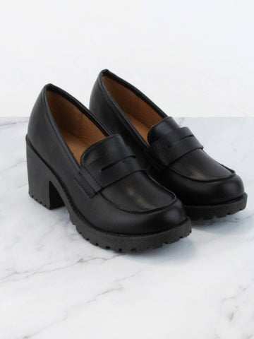 Black Loafer Heels