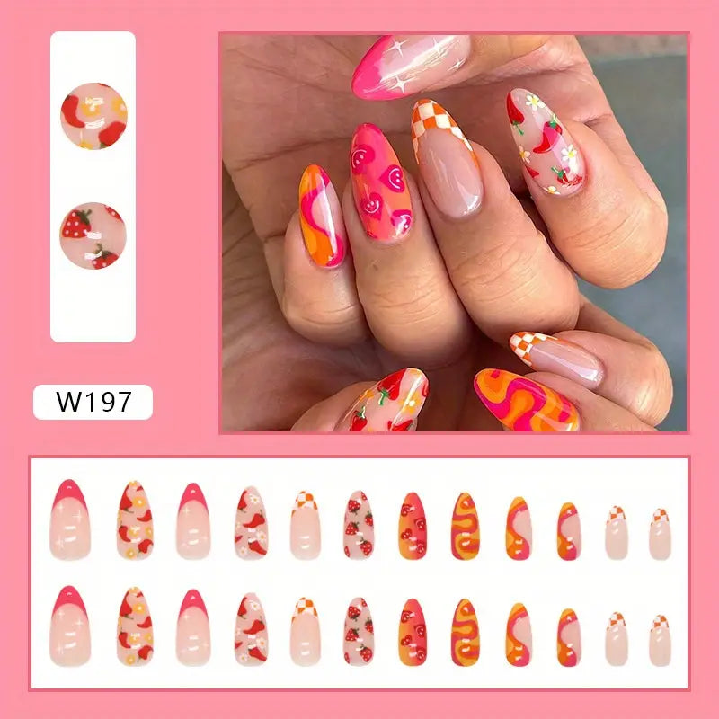 Almond Pink Artificial Nails