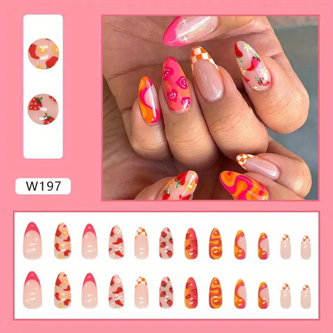 Almond Pink Artificial Nails