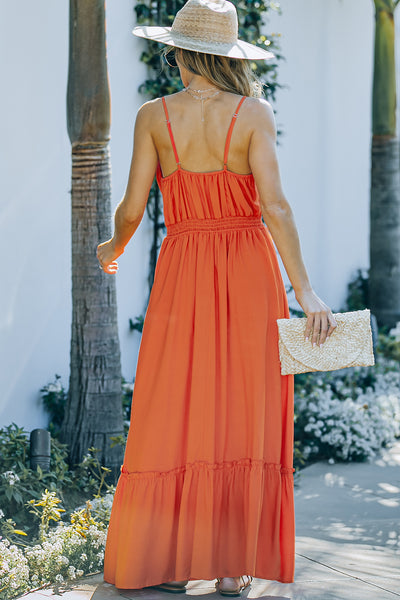 Orange Cut-out Maxi Dress