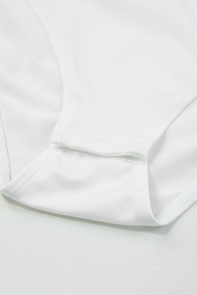 White Lace Square Neck Bodysuit