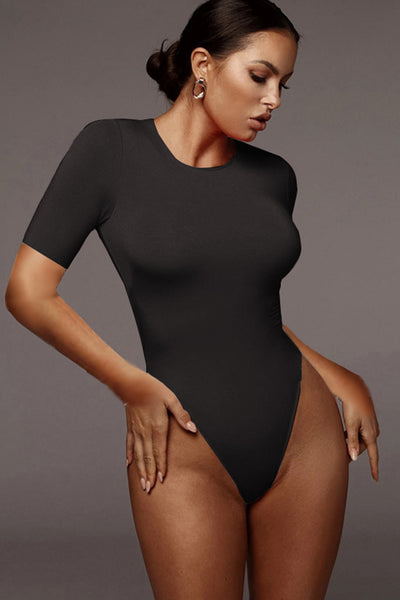 Black Short Sleeve Bodysuit