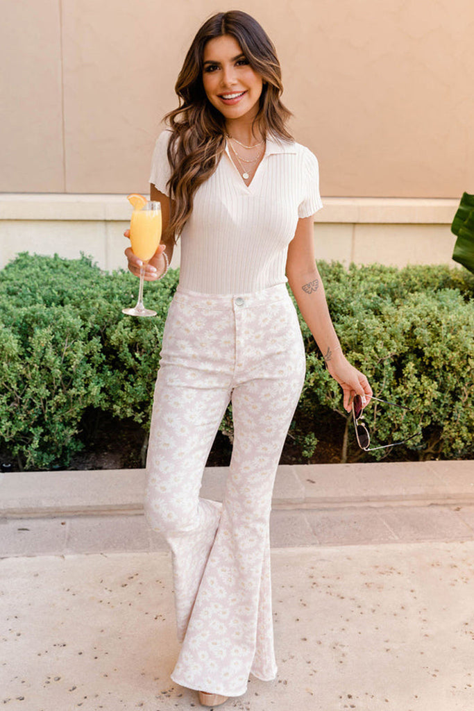 White bell bottoms  Olive Peach Boutique