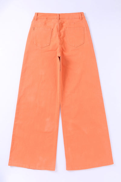 Orange High Waist Wide Leg Jeans